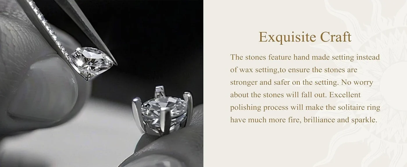 Classic 4-Prong Round Cut Moissanite Engagement Ring Solitaire Promise Band