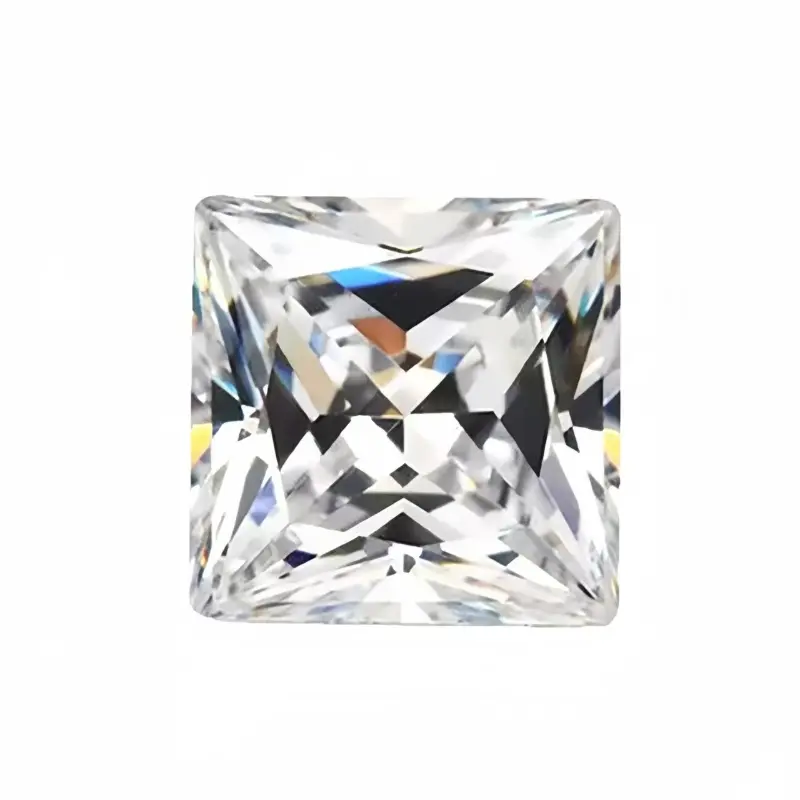 Clear Colorless Princess Cut Moissanite Loose Stones Wholesale