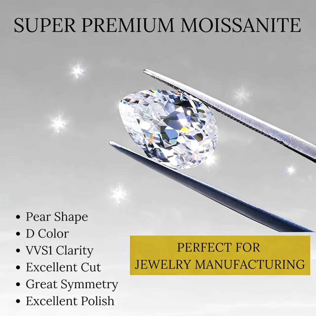 Dainty Small Pear Cut Loose Moissanite Stones for Sale DIY Pieces
