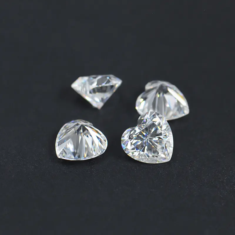 Exquisite Heart Shaped Moissanite Loose Stone Full White Gemstone
