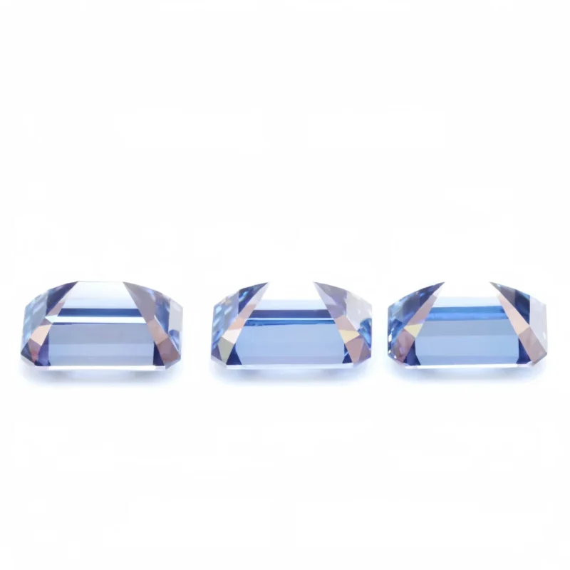 Pure Emerald Shape Loose Blue Moissanite Stones Jewelry Making
