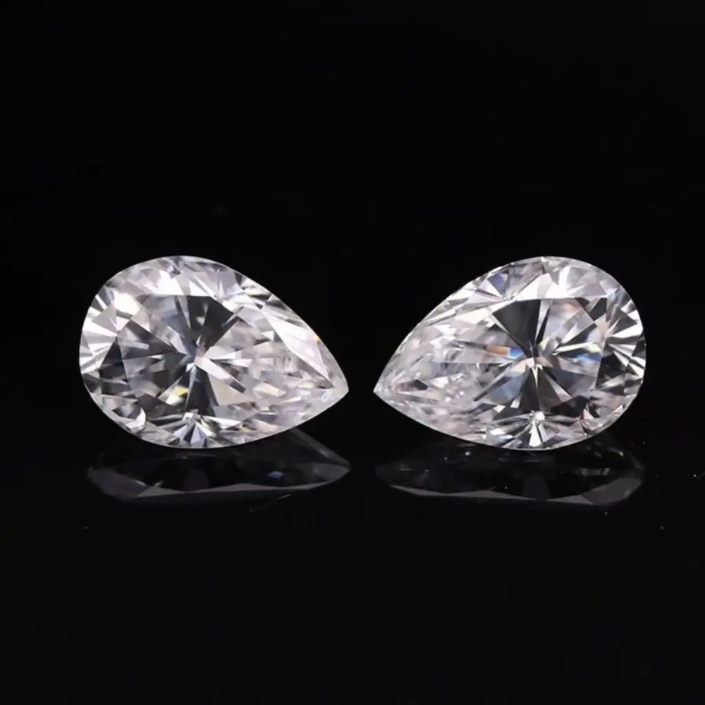 Pure High-Quality Loose Pear Shaped Moissanite Stones Bulk for DIY