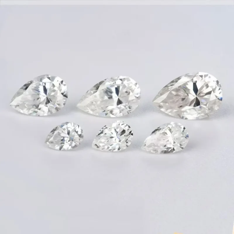 Pure High-Quality Loose Pear Shaped Moissanite Stones Bulk for DIY