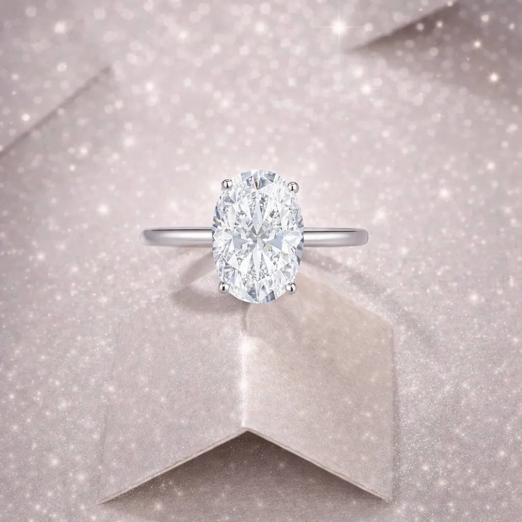 Timeless 4.5 Carat Solitaire Oval Moissanite Engagement Rings