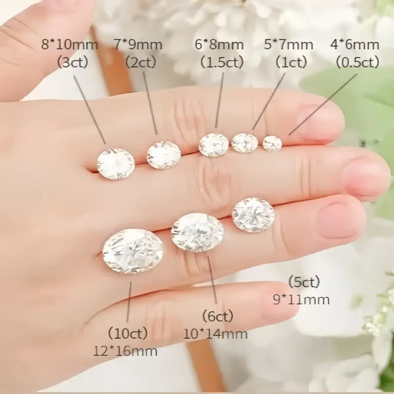 Timeless Oval Cut 2 Carat Moissanite Stone for Engagement Rings Jewelry