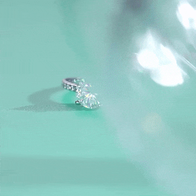 Luxury Half-Pave Setting Round Moissanite Engagement Rings Gift for Her