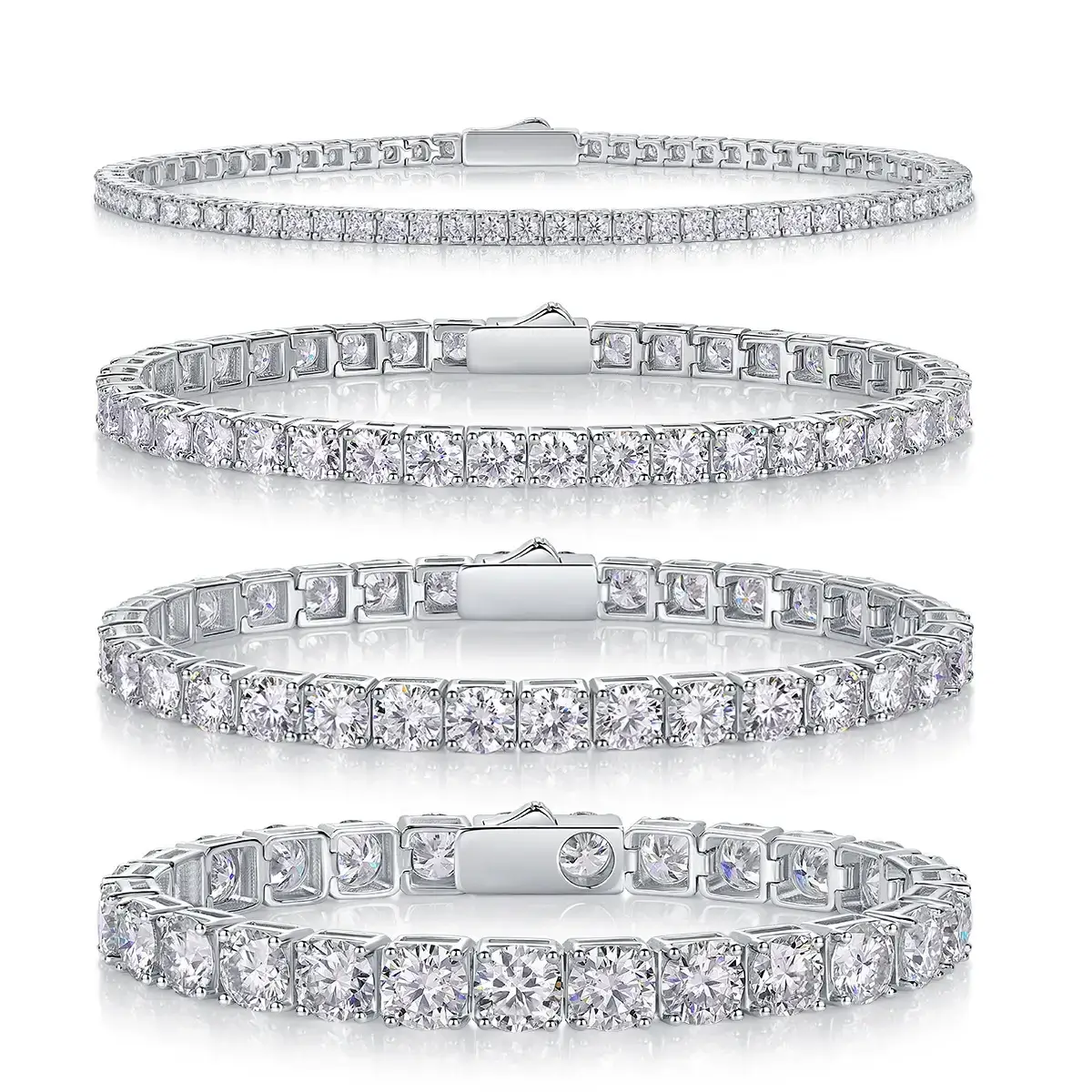 Dainty 2-6.5mm Micro-Pave Moissanite Diamond Tennis Bracelet Birthday Gift - Image 11