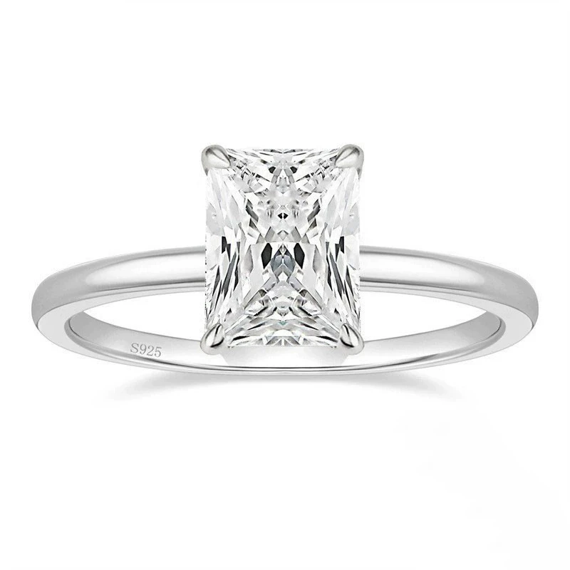 Sparkling Radiant Cut 2 Carat Colored Moissanite Engagement Rings
