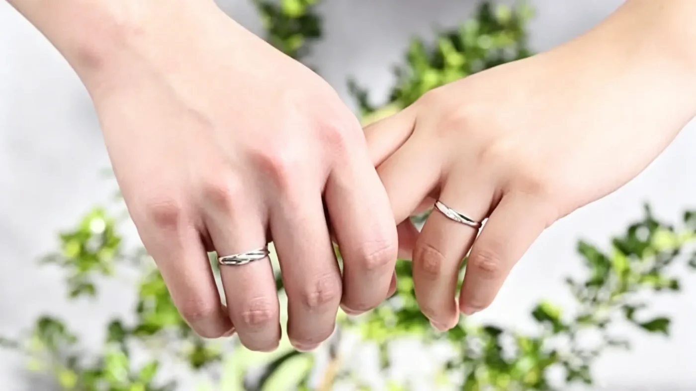 Wave Micro-Pave Moissanite Wedding Bands for Couples Promise Rings