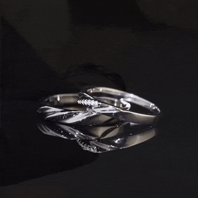 Wave Micro-Pave Moissanite Wedding Bands for Couples Promise Rings