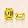 Brilliant Emerald Cut Yellow Moissanite Loose Stone DIY Jewelry Making