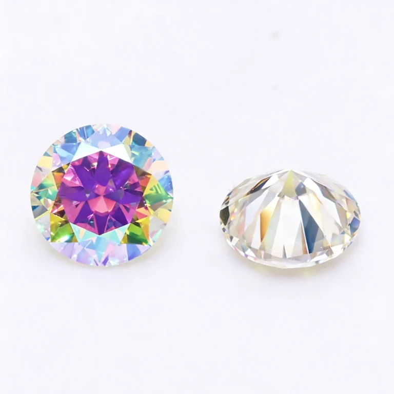 Fancy Round 0.1-6CT AB Colored Moissanite Loose Stones Wholesale