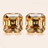 High-Quality Champagne Asscher Cut Moissanite Loose Stone GRA Certified