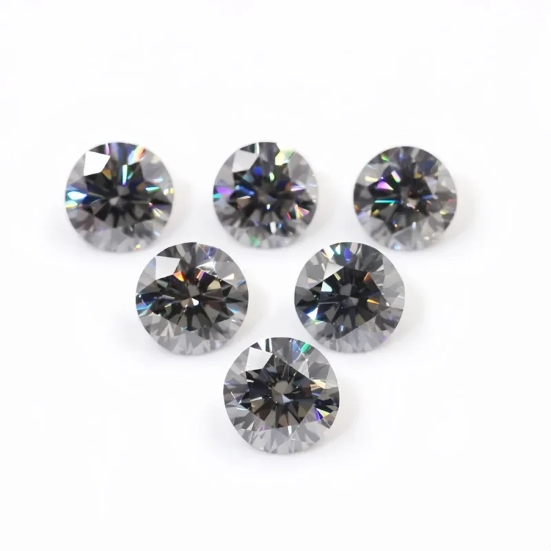 Pure Round Shape Grey Moissanite Loose Stone Bulk Gemstones