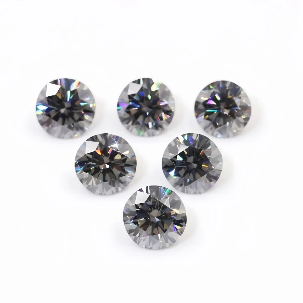 Pure Round Shape Grey Moissanite Loose Stone Bulk Gemstones