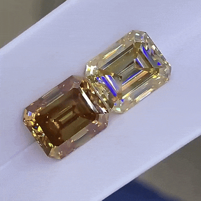 Brilliant Emerald Cut Yellow Moissanite Loose Stone DIY Jewelry Making